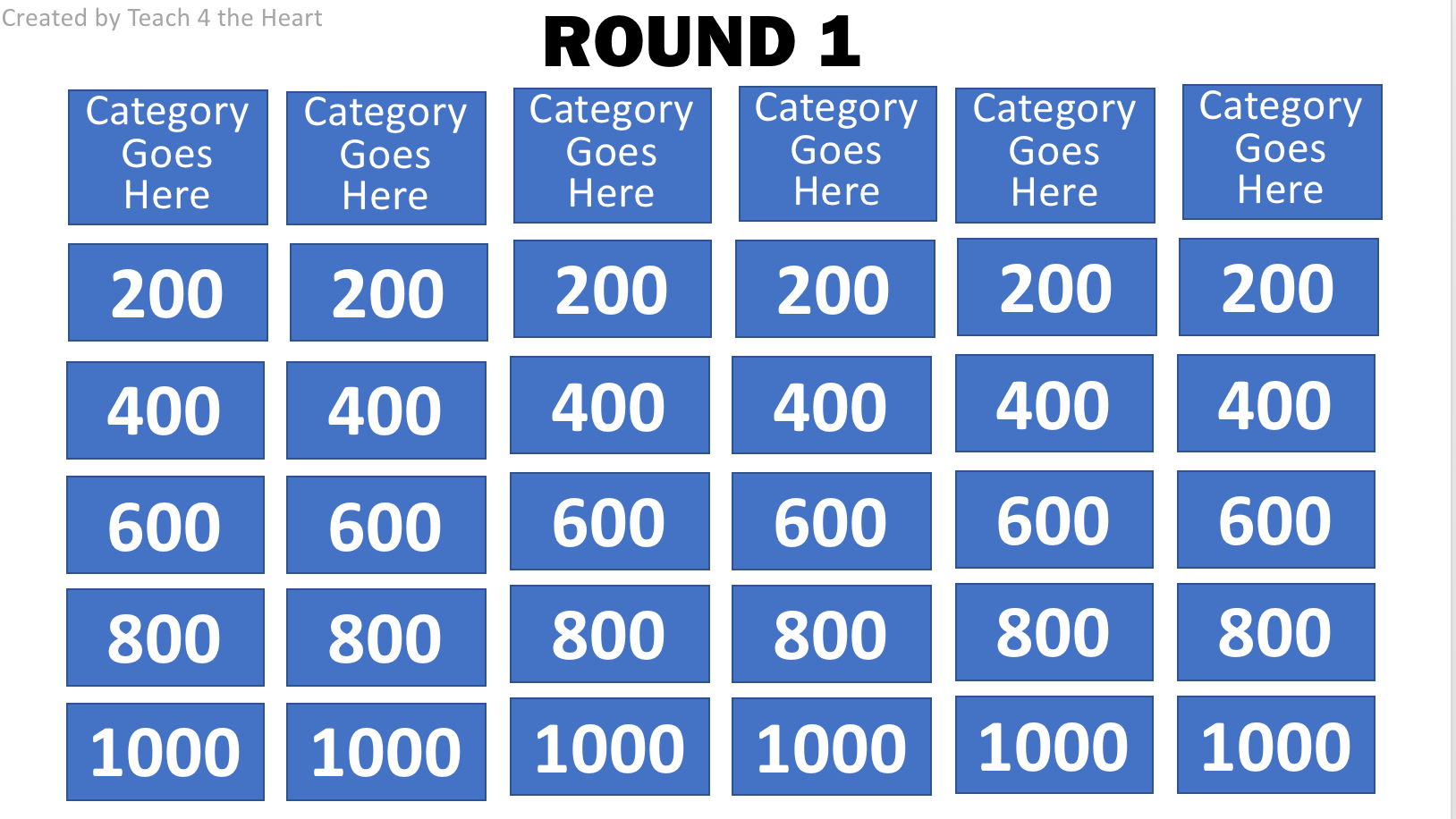 review game show board